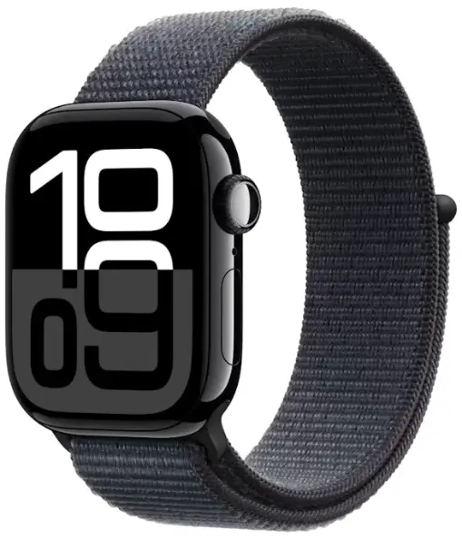 Apple Watch Series 10 42mm Aluminum Jet Black Case Ink Sport Loop